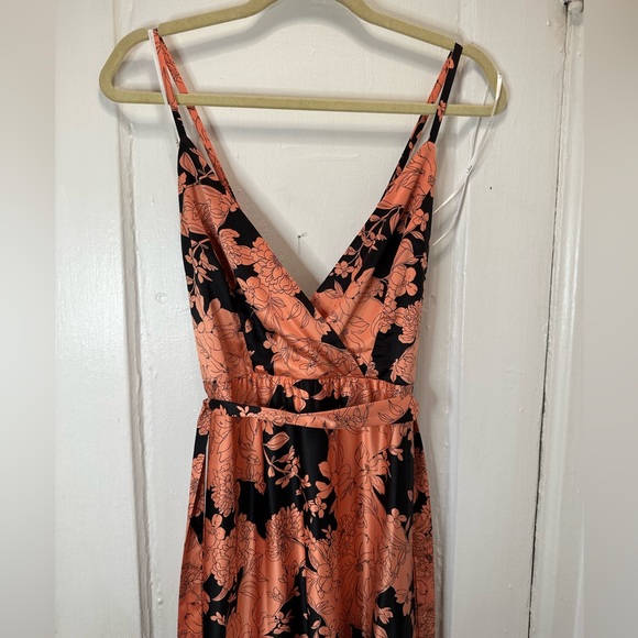 Lulu’s Tea Gardens Rusty Rose Floral Print Satin Maxi Dress - Picture 15 of 16